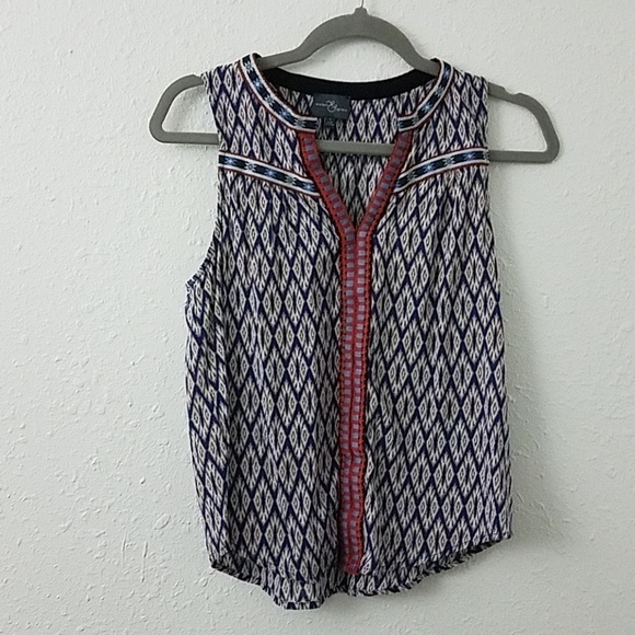 𝅺market & spruce small tank top boho embroidery - Picture 1 of 7